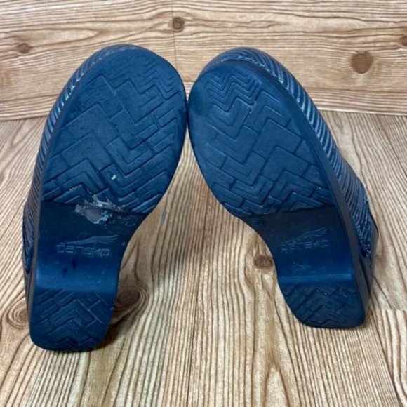 DANSKO Black & Silver Metallic Stripe Clogs 37 SB2 - Picture 9 of 9